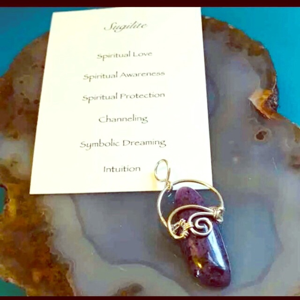 Sterling silver wire wrapped crystal